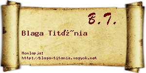 Blaga Titánia névjegykártya